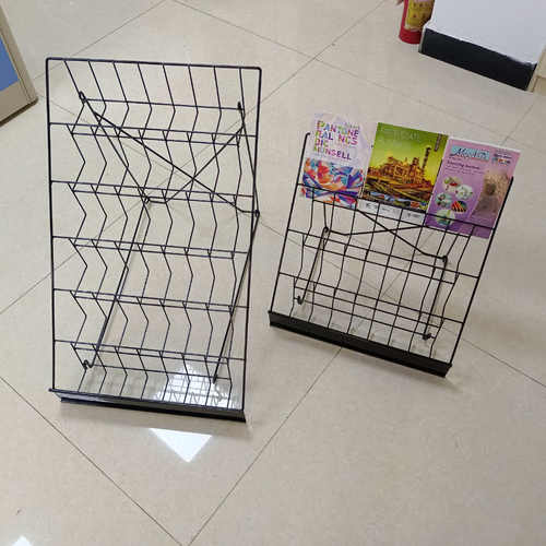 铁制四层可折叠书架商超书店图书展示家用摆台画册展架铁艺杂志架