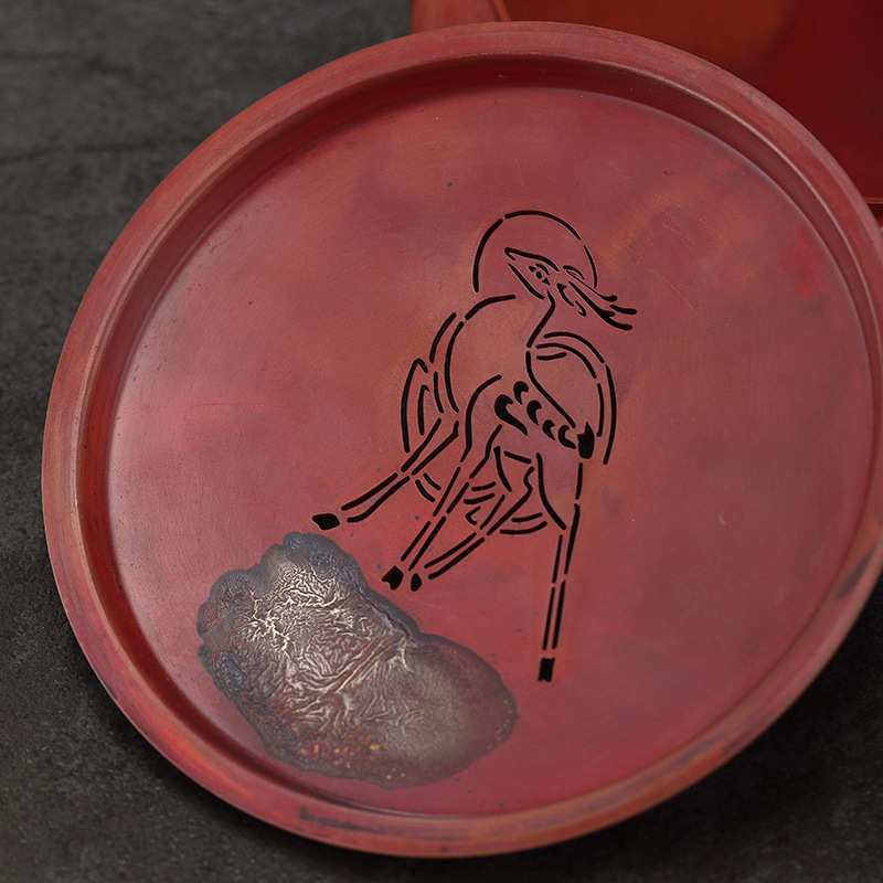 复古鎏银紫铜茶盘高端茶台家用储水式茶海紫铜壶承茶具配件干泡台