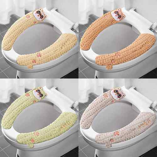 冬季马桶垫家用提手马桶坐垫四季通用卡通马桶贴马桶套加厚坐便垫