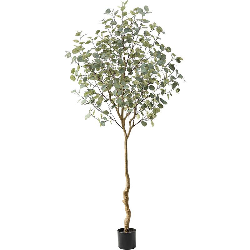 仿真尤加利树厂家直销仿真绿植金钱树落地假树盆栽北欧款绿植盆栽