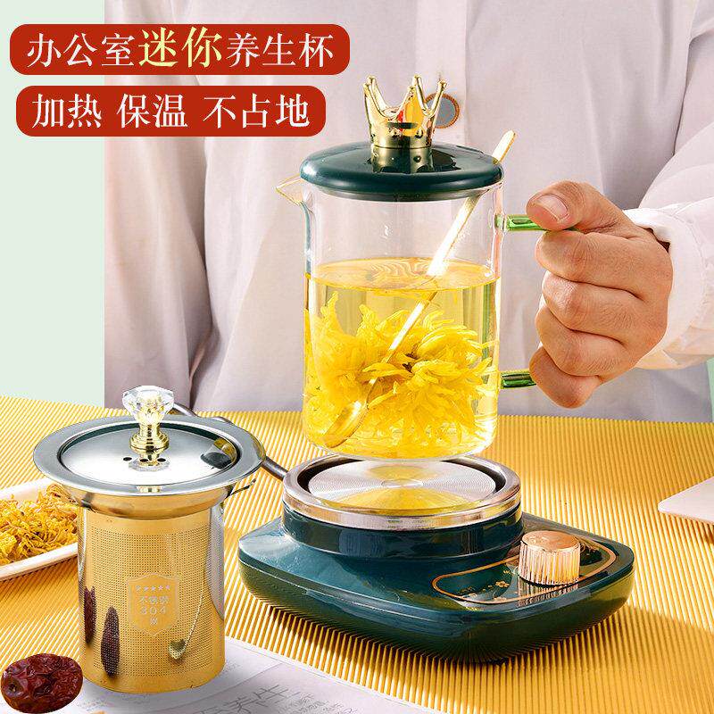办公室小型烧水壶养生壶mini煮茶器家用玻璃养生杯迷你型一人花茶