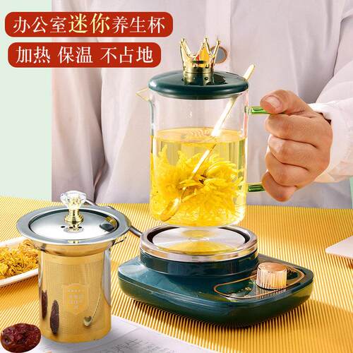 办公室小型烧水壶养生壶mini煮茶器家用玻璃养生杯迷你型一人花茶
