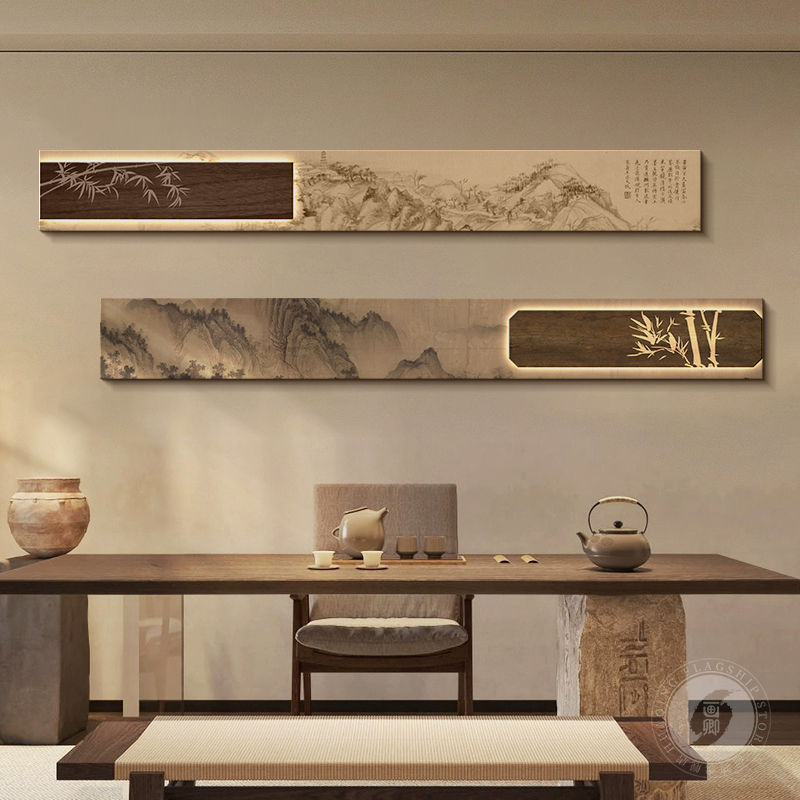 宋代美学客厅挂画新中式沙发背景墙装饰画卧室床头茶室氛围布置画