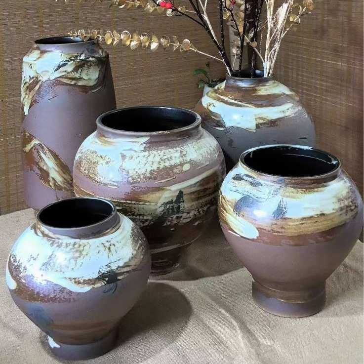 可加陶瓷工泥窑变盆肉景德镇摆件创意陶多花插老庄粗细博古复古陶