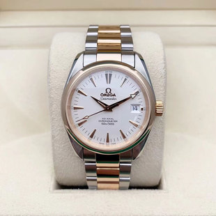 先鉴后发 欧米茄海马18k玫瑰金2304.30.00自动机械女表. 9.8新