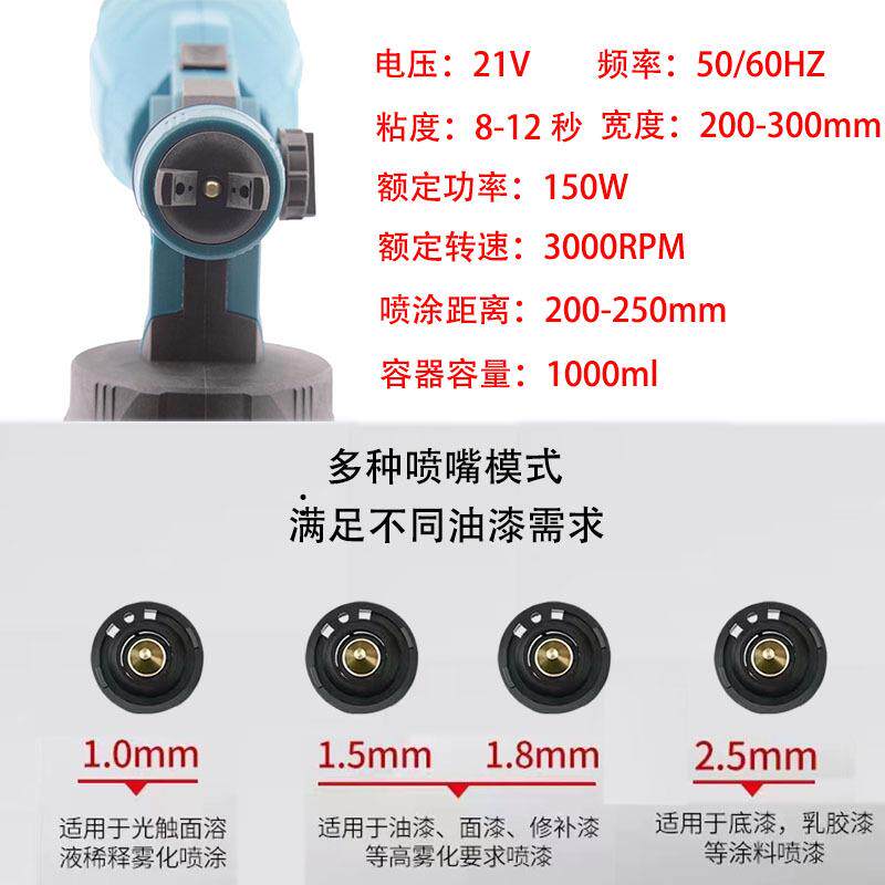 充电式电动喷枪锂电喷漆枪大功率自动油漆喷枪喷涂喷枪工厂