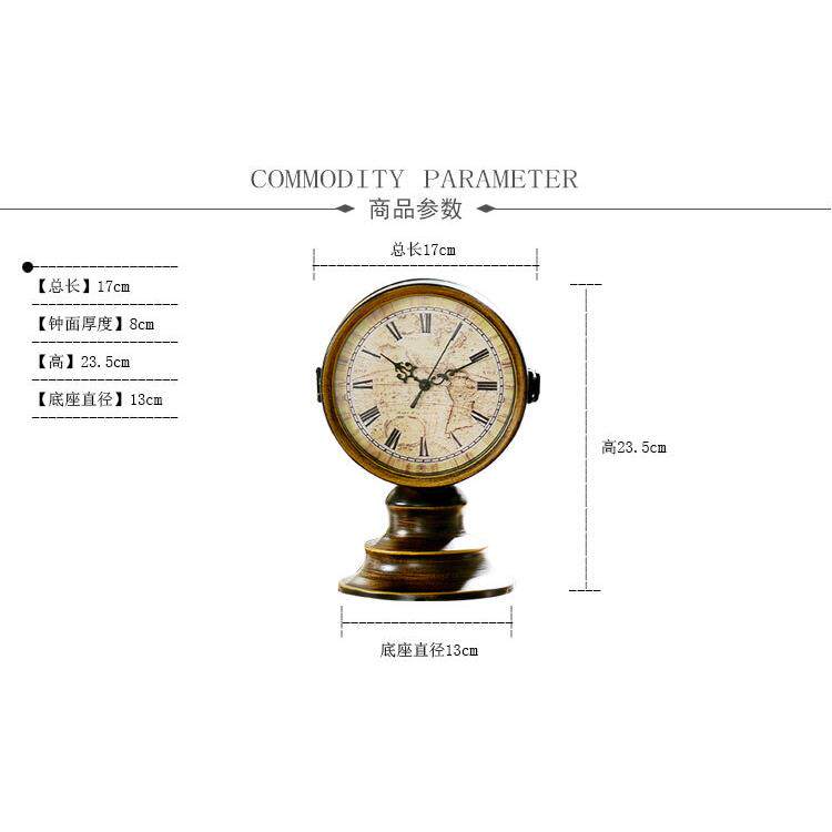 厂家欧式复古铁艺爱森堡双面座钟模型制作工具/辅料耗