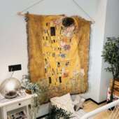 克姆里特复古抽ltao1005象油毯金画线艺术挂毯卧室床头墙面饰装 毯