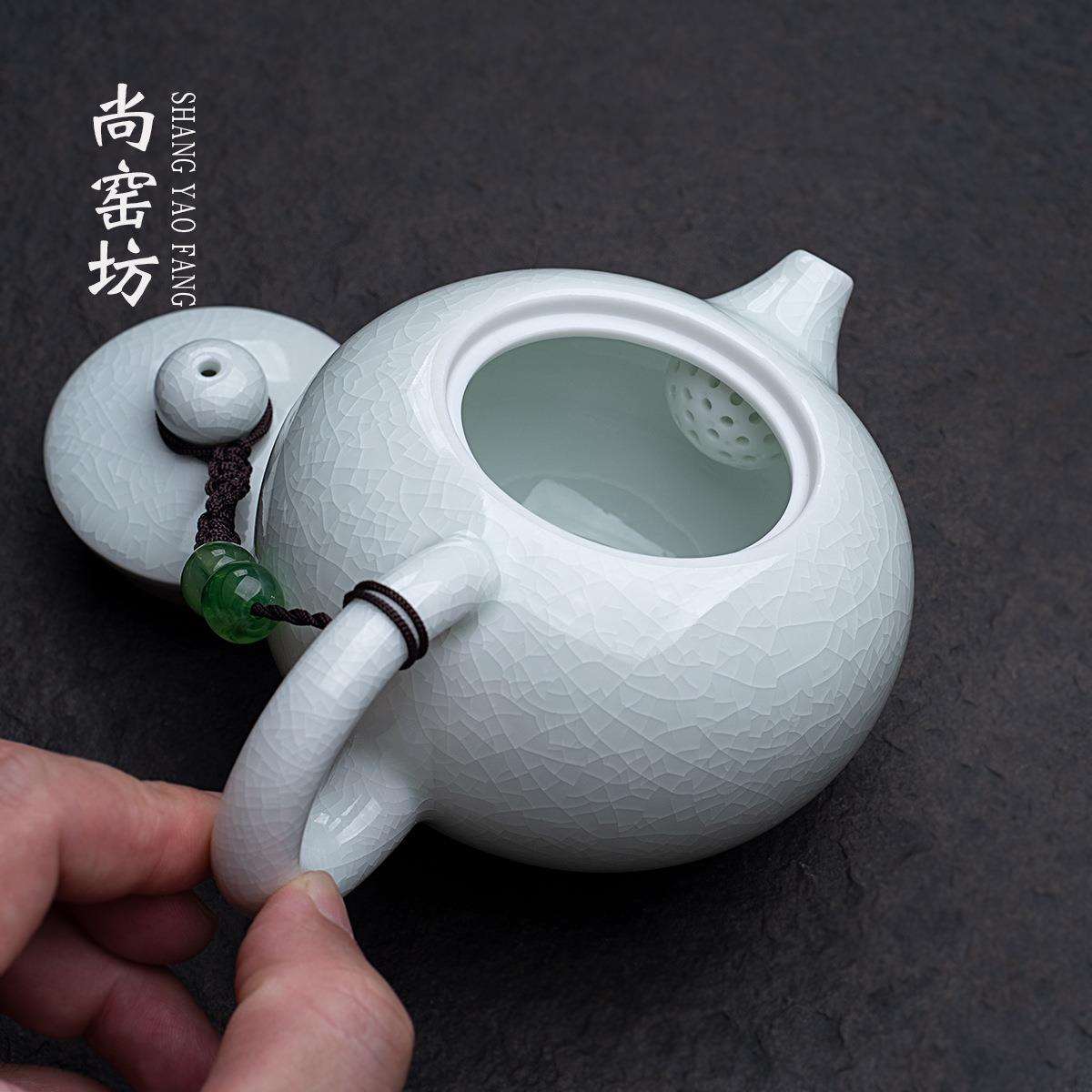 开片汝窑茶壶陶瓷西施壶汝瓷小泡茶壶一人茶壶2024新款茶新款