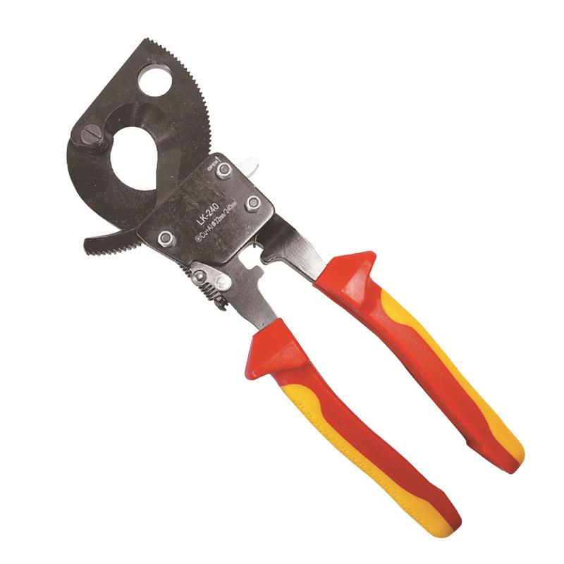 绝缘工具 VDE绝缘耐压1000V棘轮电缆剪绝缘棘轮断线钳 电工绝缘剪