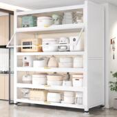 厨房微波炉置物架多功能厨房餐边收纳柜家用储物柜防尘碳钢餐边柜