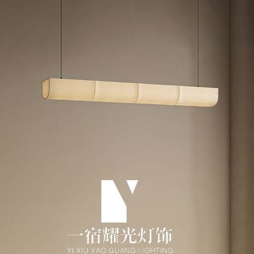 现代简约LED餐厅吊灯长条吧台灯客厅茶室咖啡厅创意民宿复古灯具