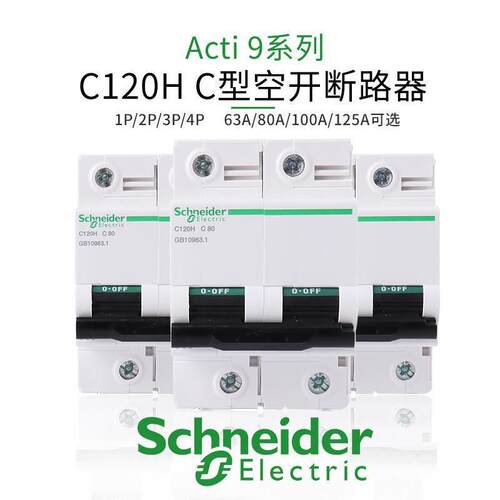 小型空气开关断路器 C120H 2P D80A A9N19813微型断路器（小型