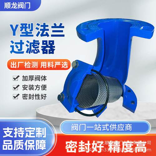 GL41H全通径法兰连接除污器德标Y型球墨铸铁不锈钢过滤器