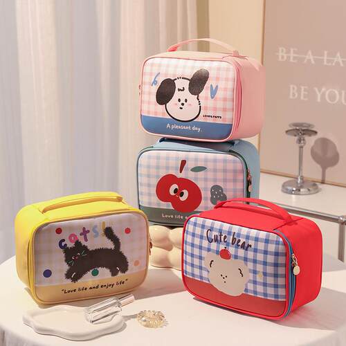 Cartoon Waterproof Cosmetic Bag Handheld 3D Large Capacity M