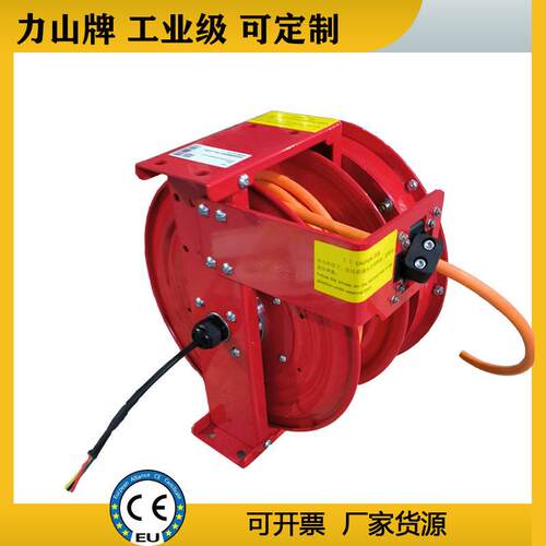 弹簧压防爆电缆卷筒带滑环工业级光纤信号卷管器金属重型救援盘