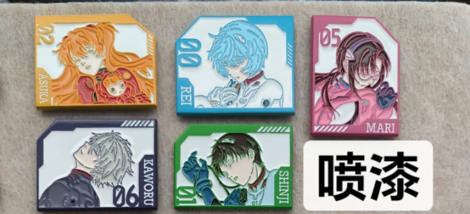 thumbnail for Out of EVA Neon Genesis Evangelion Metal Badge EVA Chip Rei Ayanami Metal Badge