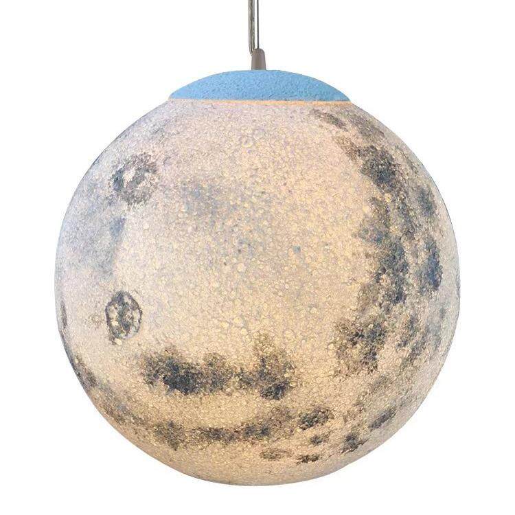 3D月球灯吊灯大号酒吧星球餐厅装饰落地灯户外工装圆球氛围月亮灯
