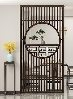 屏风断客厅玄关新式实木胡桃中木花格镂空入门遮户隔PF01挡办公室