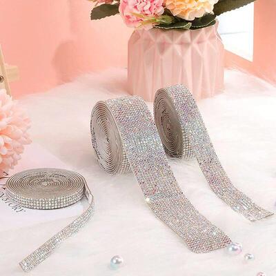 Self Adhesive Crystal Rhinestone Sticker Diamond Ribbon DIY