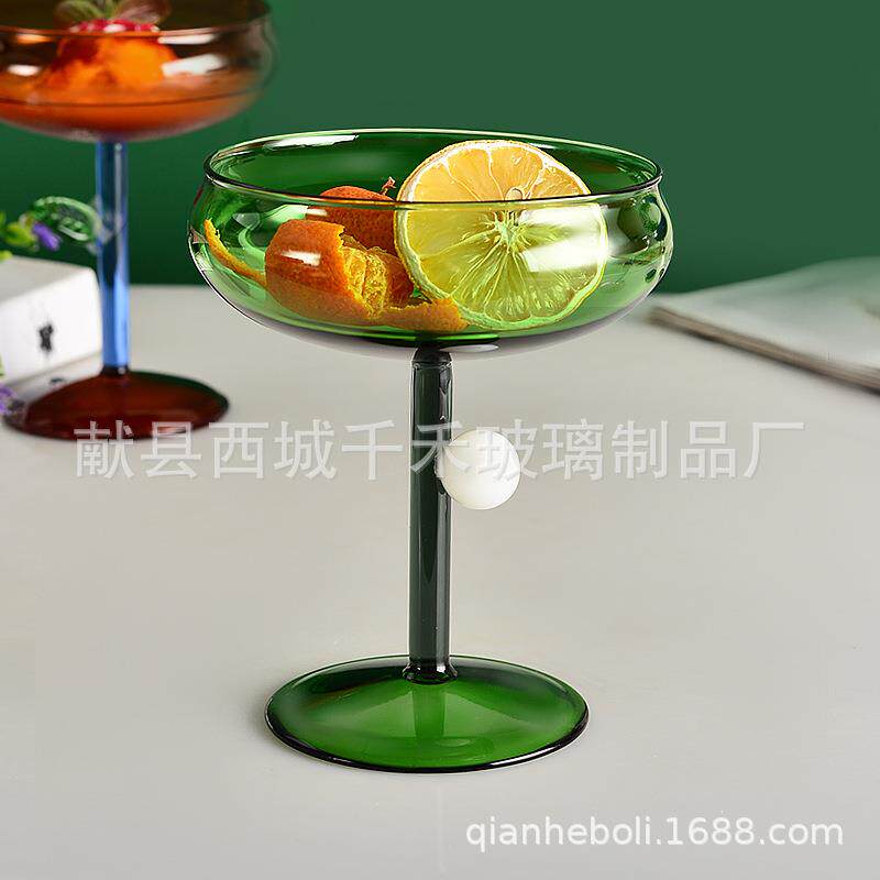 松鼠高脚杯水果奶茶甜品杯创意可爱冰激凌碗奶昔雪糕玻璃杯子