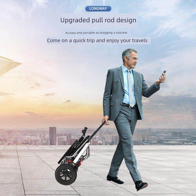 鱼跃铝合金轮椅折叠轻便小型老人专用手推代步车老年超轻便携旅行