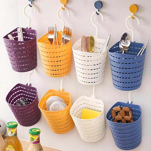 Rotatable Single Hook Hanging Basket for Home Bathroom, Mult