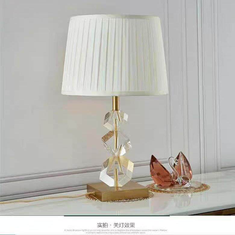 水晶台灯卧室床头灯高端轻奢K9水晶ins少女北欧美式简约现代客房