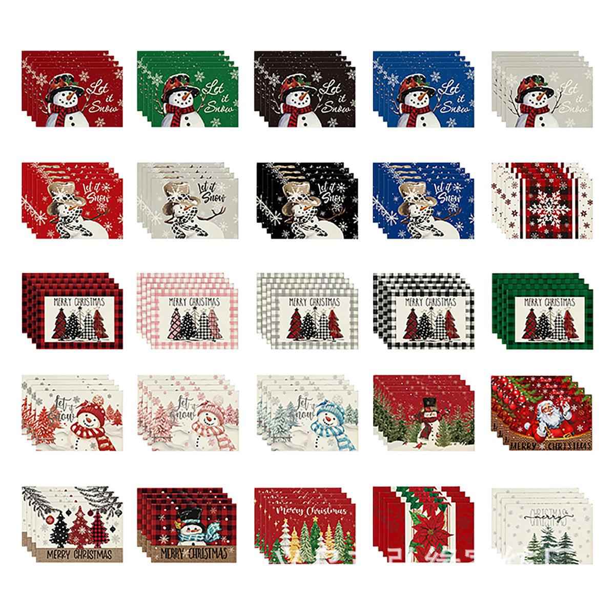 跨境新款圣诞装饰圣诞桌旗创意圣诞桌布餐垫圣诞餐桌装饰居家装扮