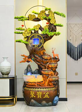 公司店铺开业乔迁送礼流水生财循环水摆件客厅招财风水轮落地水景
