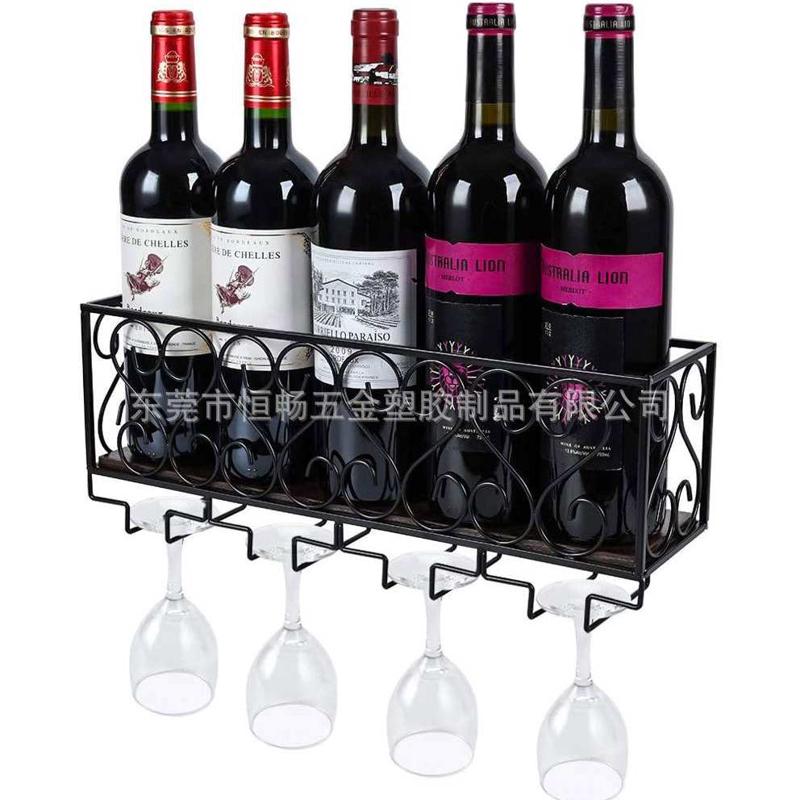 黑色红酒架家用高脚杯架悬挂酒架葡萄酒红酒收纳架悬挂高脚酒杯架