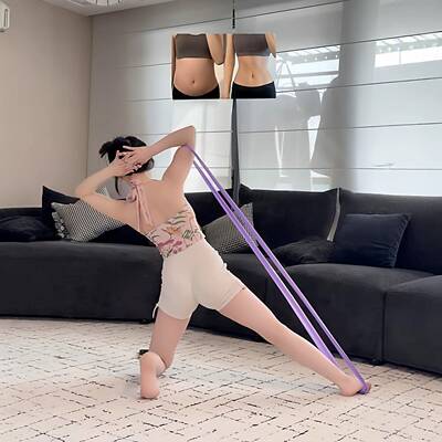 女生练臀练腿塑性瑜伽健身弹力带力量辅助深蹲运动带拉力器不宜断