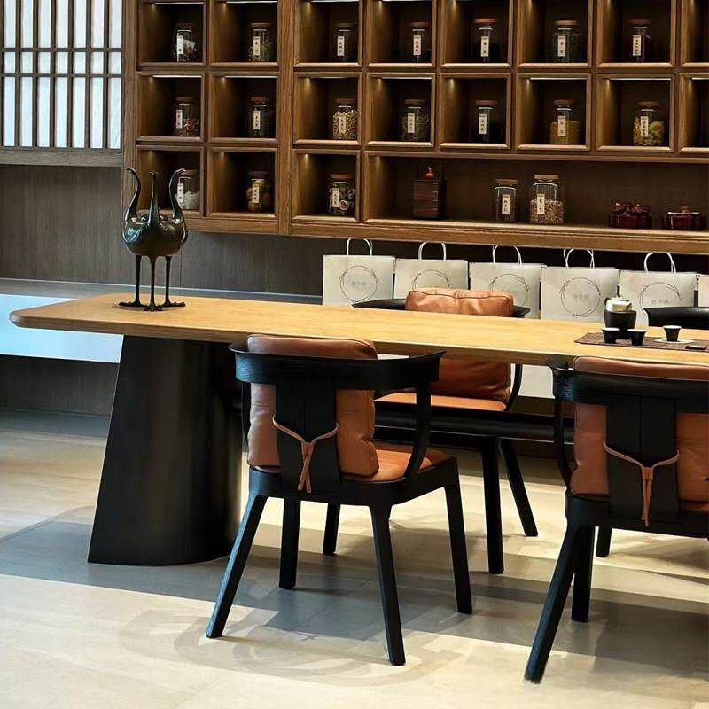 中古简约新中式实木餐椅家用简约现代设计师别墅餐厅咖啡厅椅