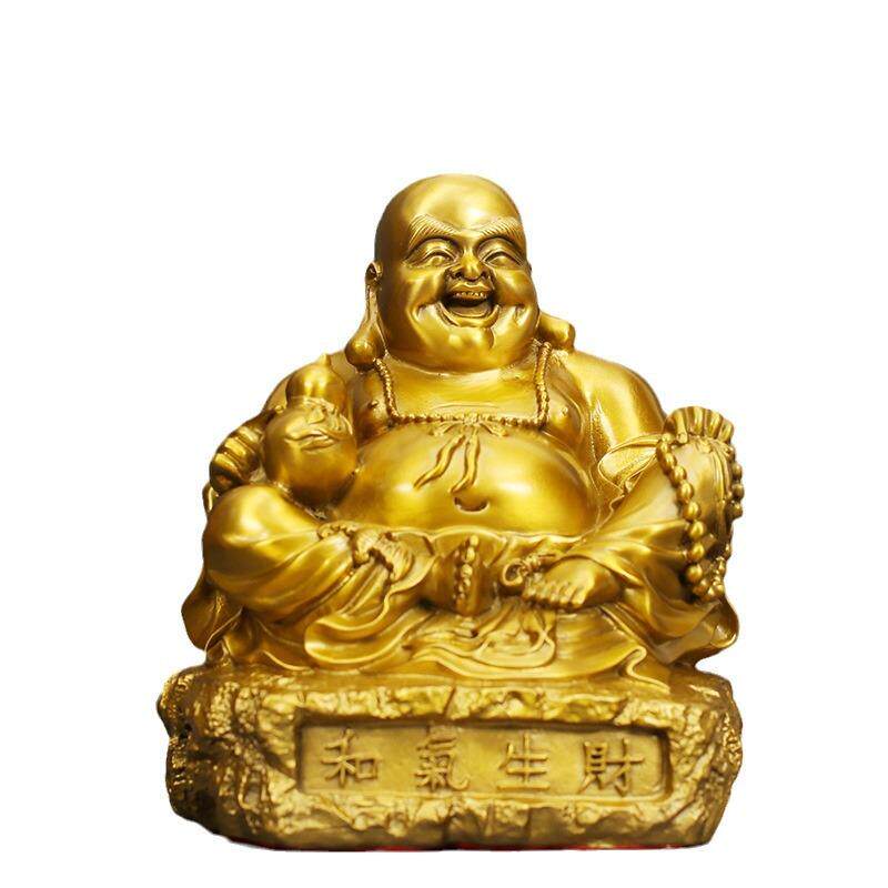 和气生财笑佛黄铜摆件工艺品居家客厅供奉办公室店铺桌面铜装饰品
