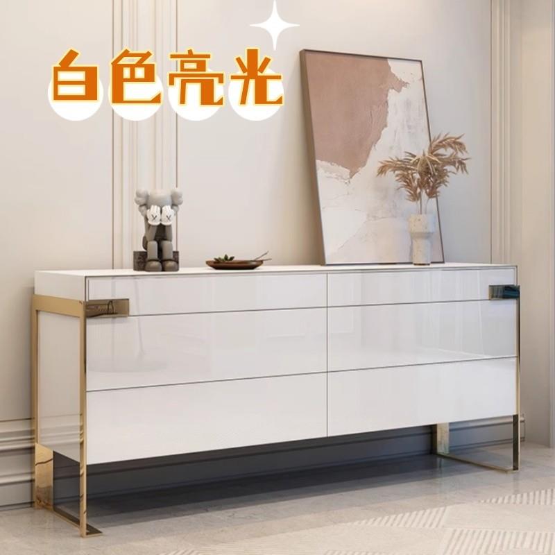 意式轻奢烤漆餐边柜实木入户玄关柜多功能卧室六斗柜收纳储物柜
