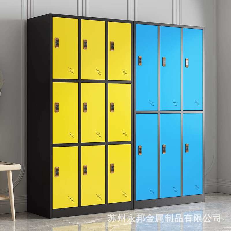 彩色更衣柜健身房存包柜游泳馆文件柜浴室员工铁皮柜感应锁储物柜