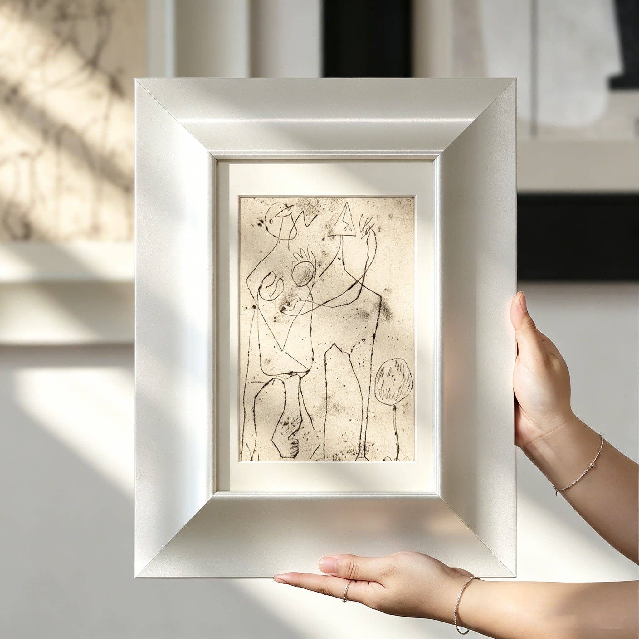 小众文艺风白色相框装饰画框客厅卧室挂画简约手绘画框