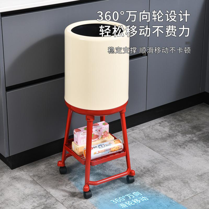 免弯腰量家用客厅高脚垃圾桶厕卫生间纸篓支架大容所带盖可垃圾筒
