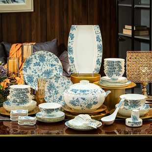 碗碟套装 碗盘筷礼品全套批发 家用景德镇骨瓷餐具套装 高档陶瓷欧式