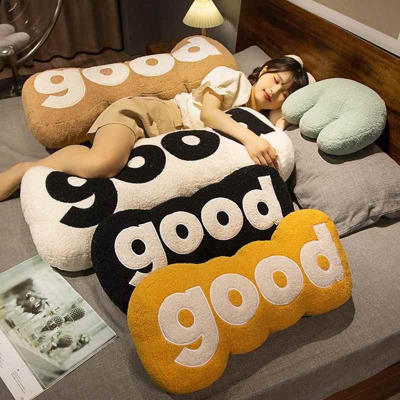 ins风创意GOOD长条抱枕E花朵靠垫客厅沙发装饰床上搂睡夹腿腰靠坐