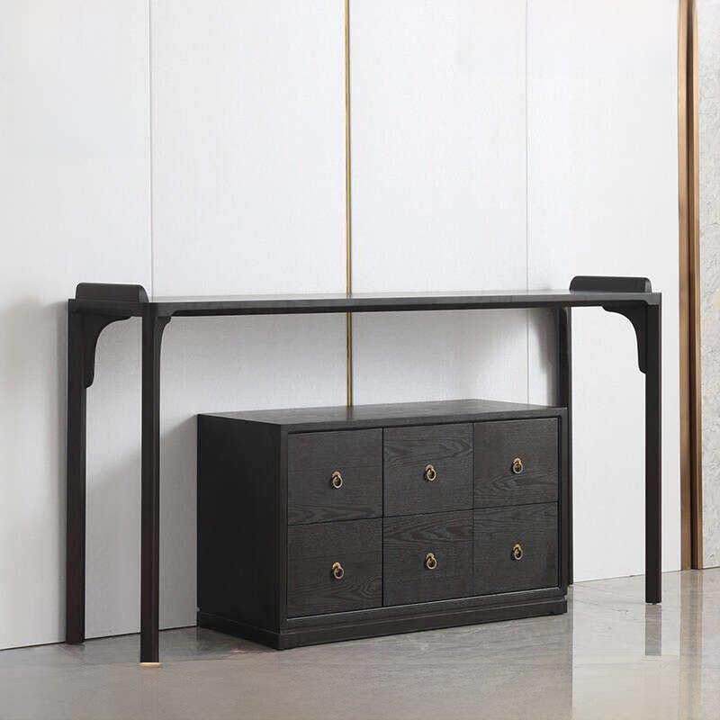 新中式玄关禅意实木供桌条案入户储物柜客厅进门隔断摆台家用香案