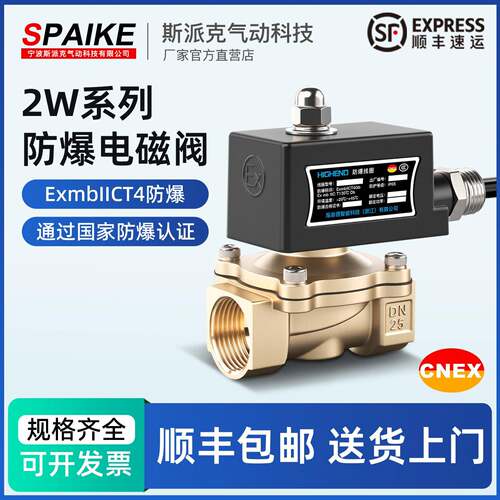 IICT4防爆电磁阀粉尘防爆阀水阀门切断阀常闭二通电磁控制阀DC24V