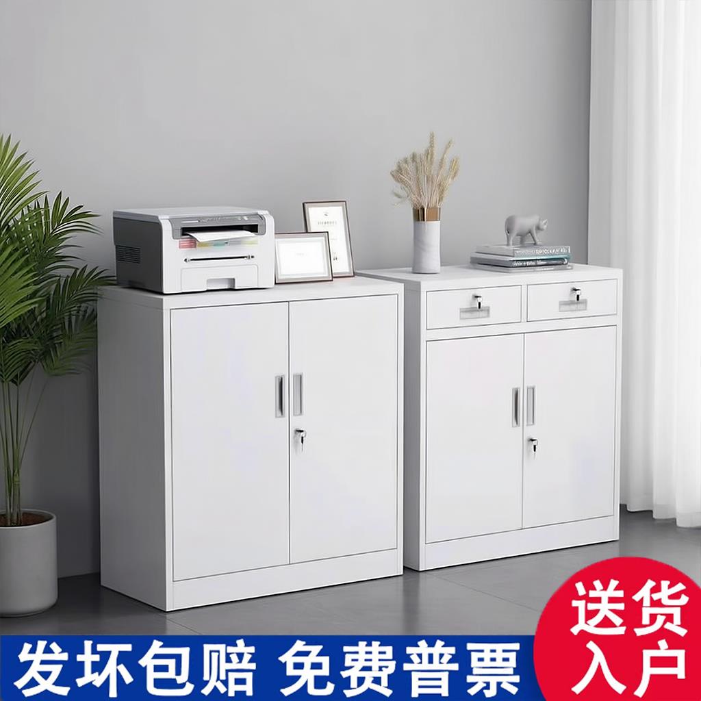 办公室文件柜带锁储物柜电脑桌边柜铁皮柜矮柜财务资料档案柜落地图片