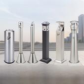 烟灰缸垃圾桶一体式 室外立式 灰柱吸烟垃圾桶不锈钢灰桶烟头集装