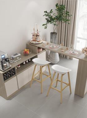 横厅餐边SVI柜隔断的吧台简约沙发桌后面长条背客厅靠山桌柜旋转