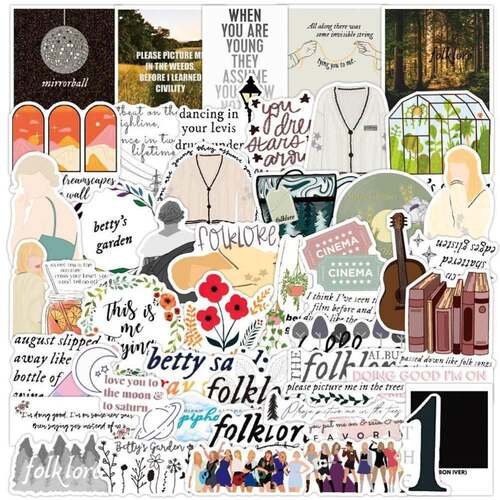50PCS Alison Swift Taylor Folk Song Stickers Laptop Guitar S