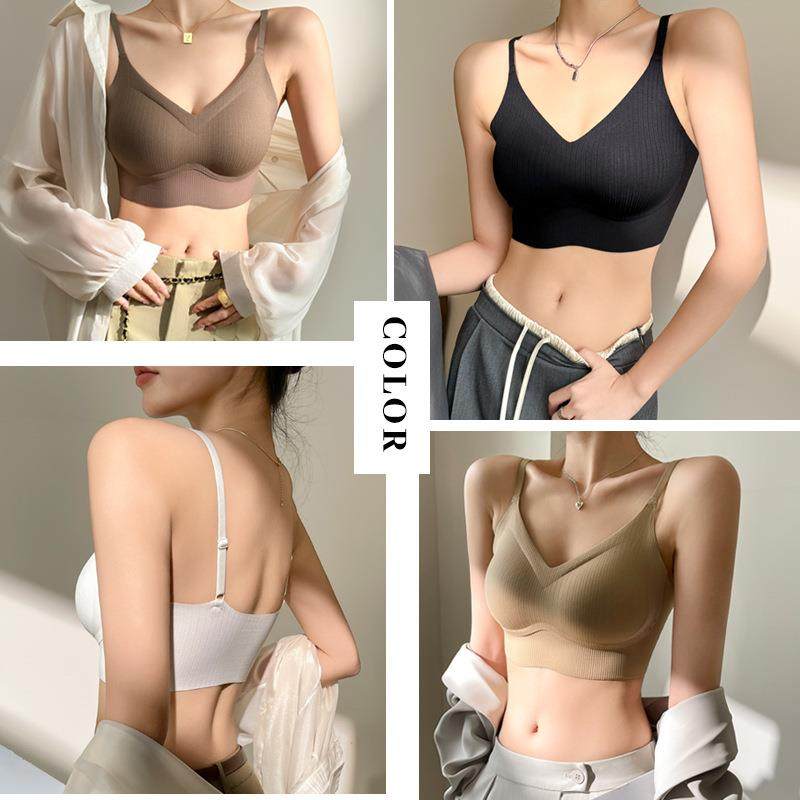新款直销美背带胸垫固定一体杯抹胸打底背心裹胸内衣女防滑不跑杯
