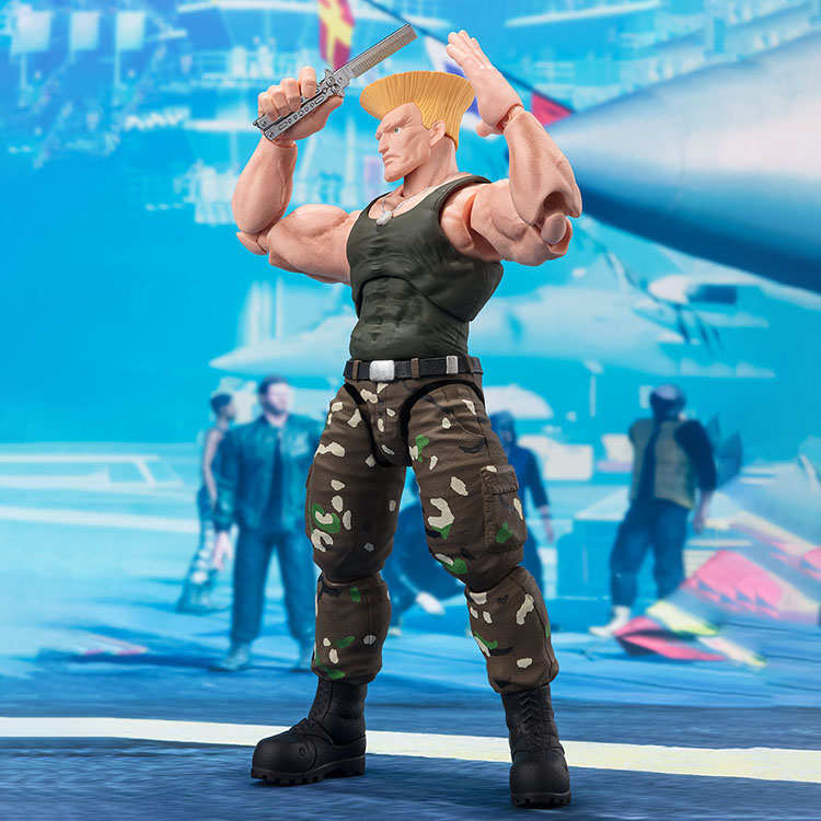 现货包邮 万代 SHF 街头霸王6 街霸6 Guile 古烈 扫把头 可动