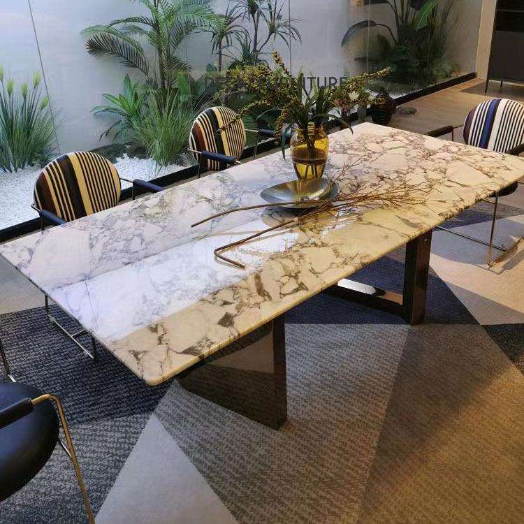 现代简约轻奢极简餐桌超晶石大理石吃饭桌子彩晶石微晶石饭台