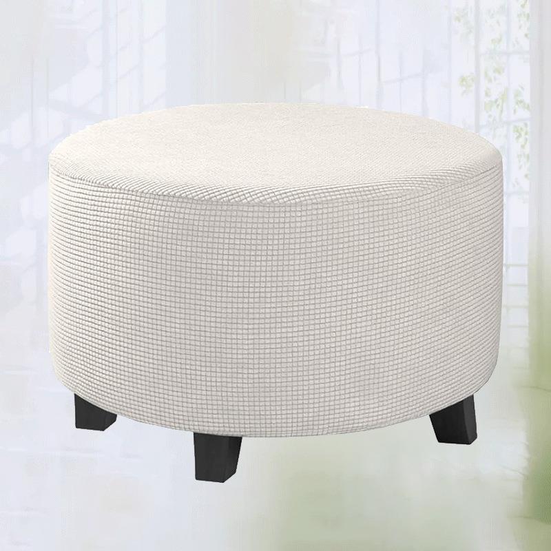 新款直销跨境纯色弹力玉米粒菠萝格圆形椅凳套加厚全包简约家用沙